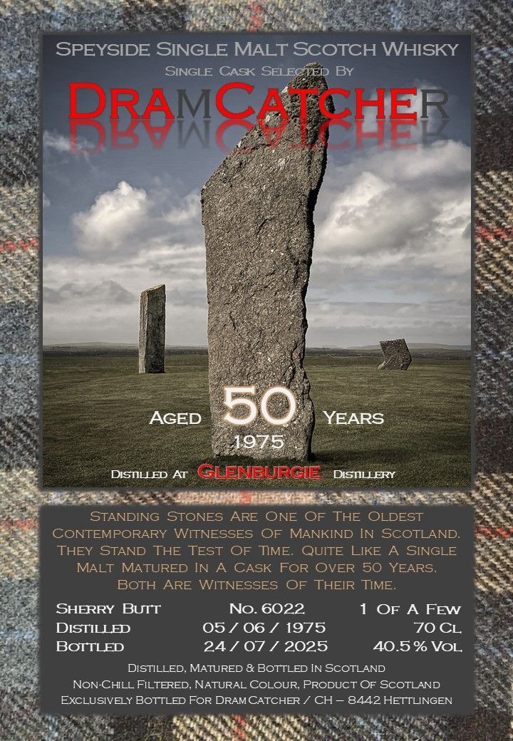 DramCatcher Glenburgie 1975  - Cask No. 6022 Label