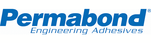 Permabond Engineering Adhesives-Logo in blauer Schrift auf weißem Hintergrund