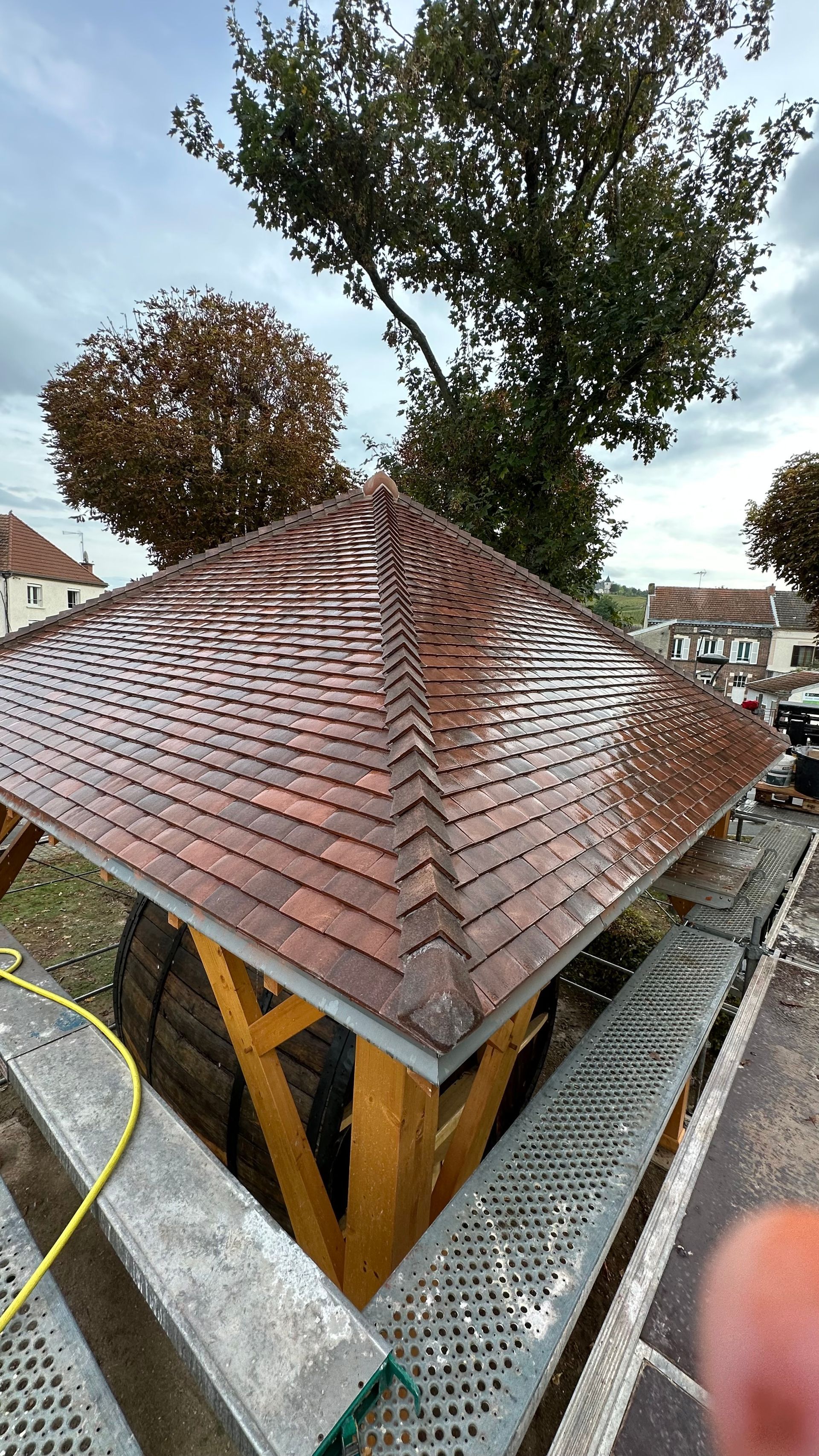 Toiture en tuiles plates