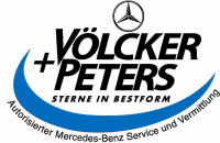 Logo für Völcker + Peters mit dem Mercedes-Benz Stern, dem Text 
