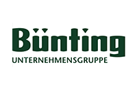 Logo of the Bunting Unternehmensgruppe featuring the dark green word 