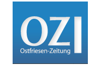 Logo for the German newspaper Ostfriesen-Zeitung, featuring white text 