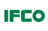 Das grüne Logo von IFCO, mit fetten, serifenlosen Großbuchstaben auf weißem Hintergrund.