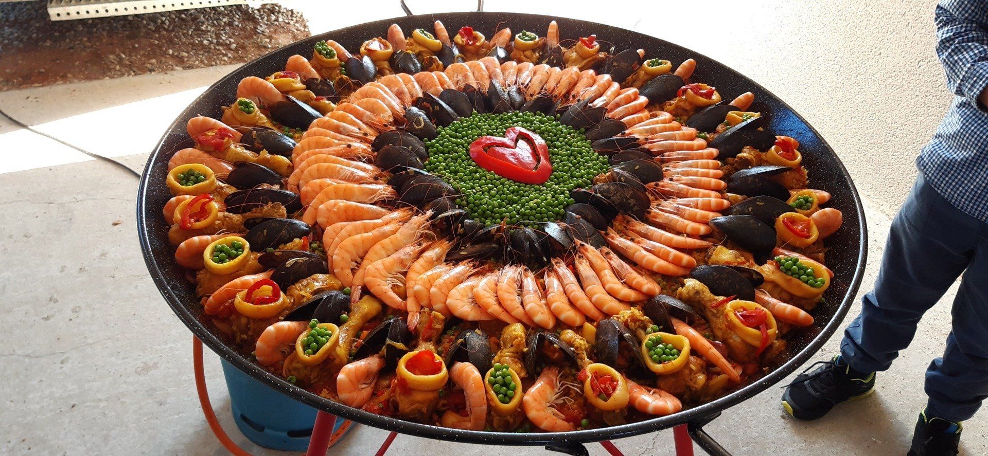 Plateau de paella court en poivron.