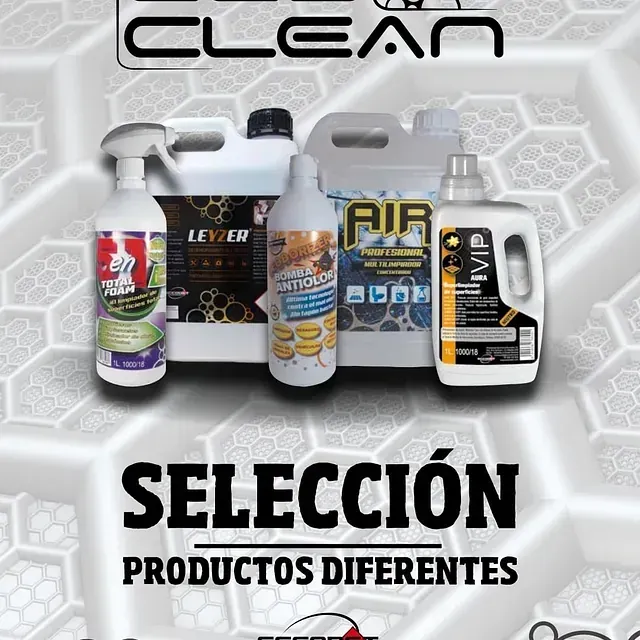 Una selección de diferentes productos de limpieza sobre un fondo blanco.