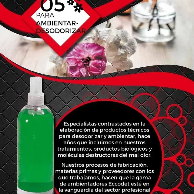 Una botella de spray verde con el número 05.