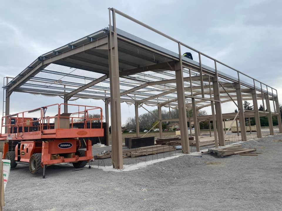 Charpente d'un bâtiment industriel