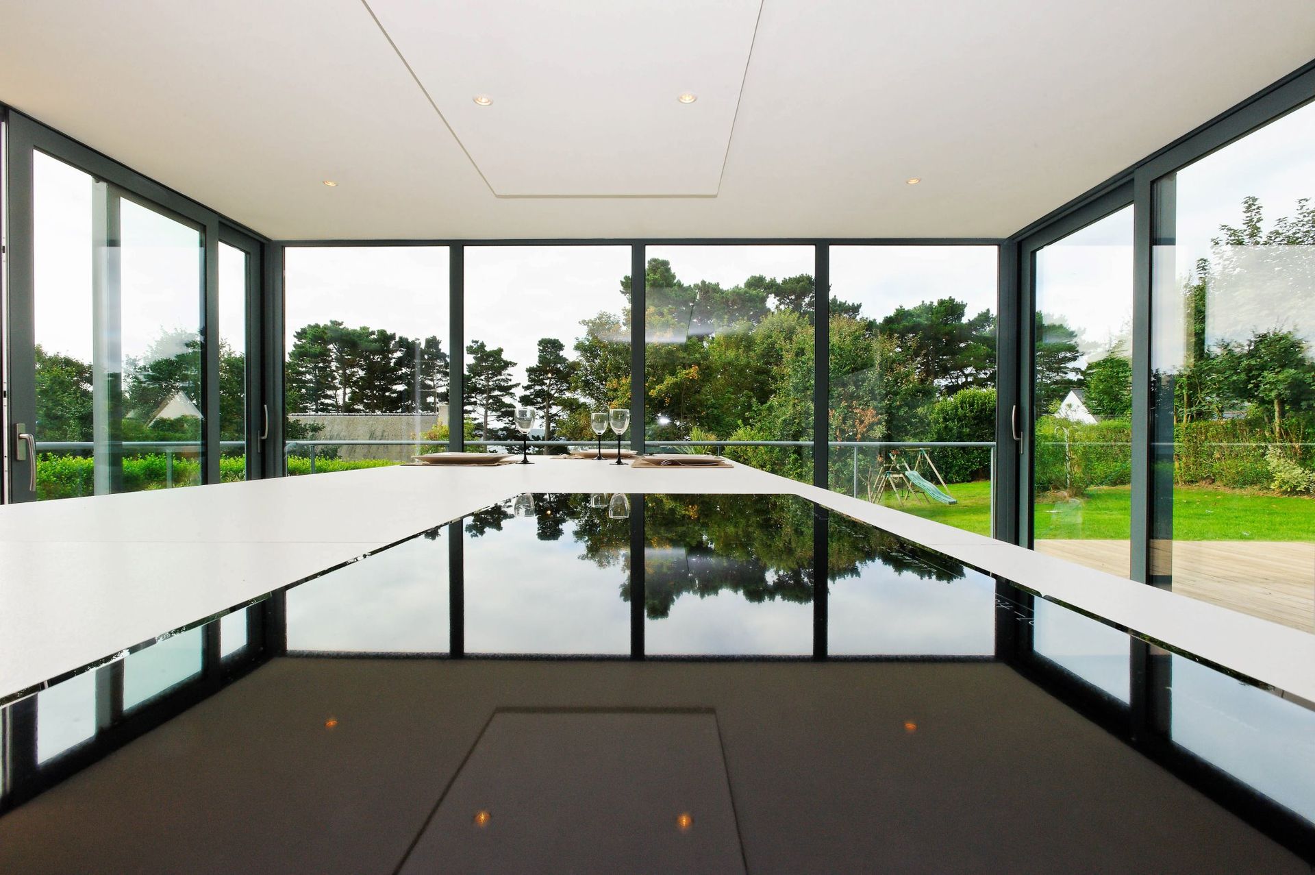 Toit ouvrant sur une pergola