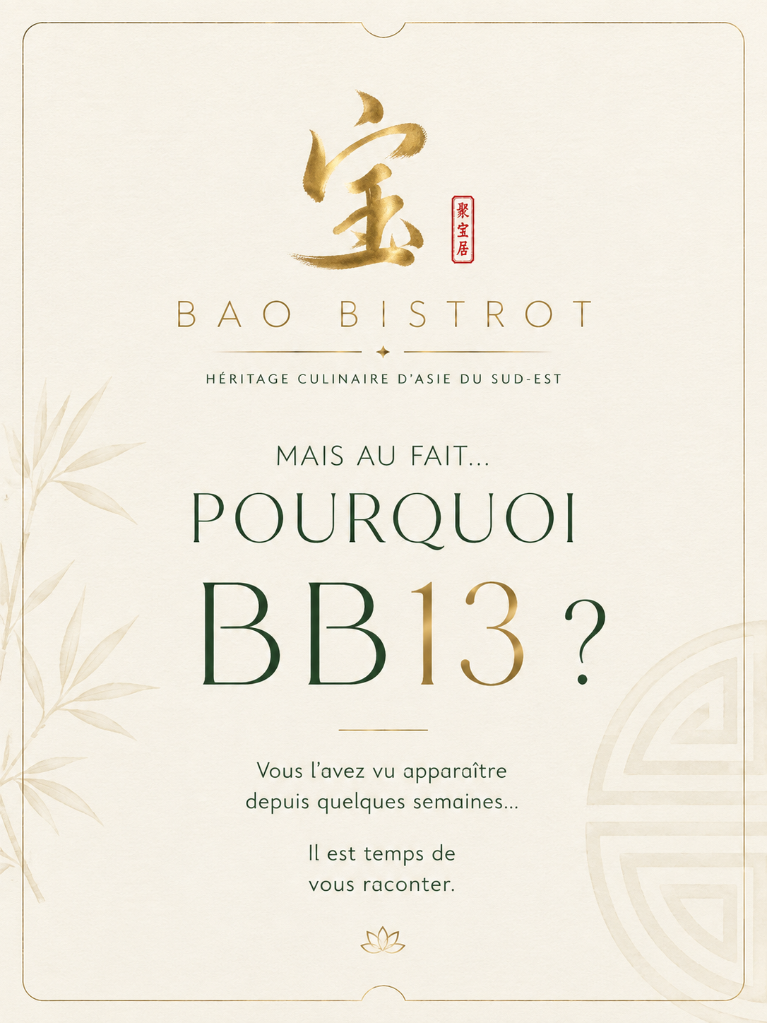 Affiche pour expliquer la signification de BB13 numéro 1