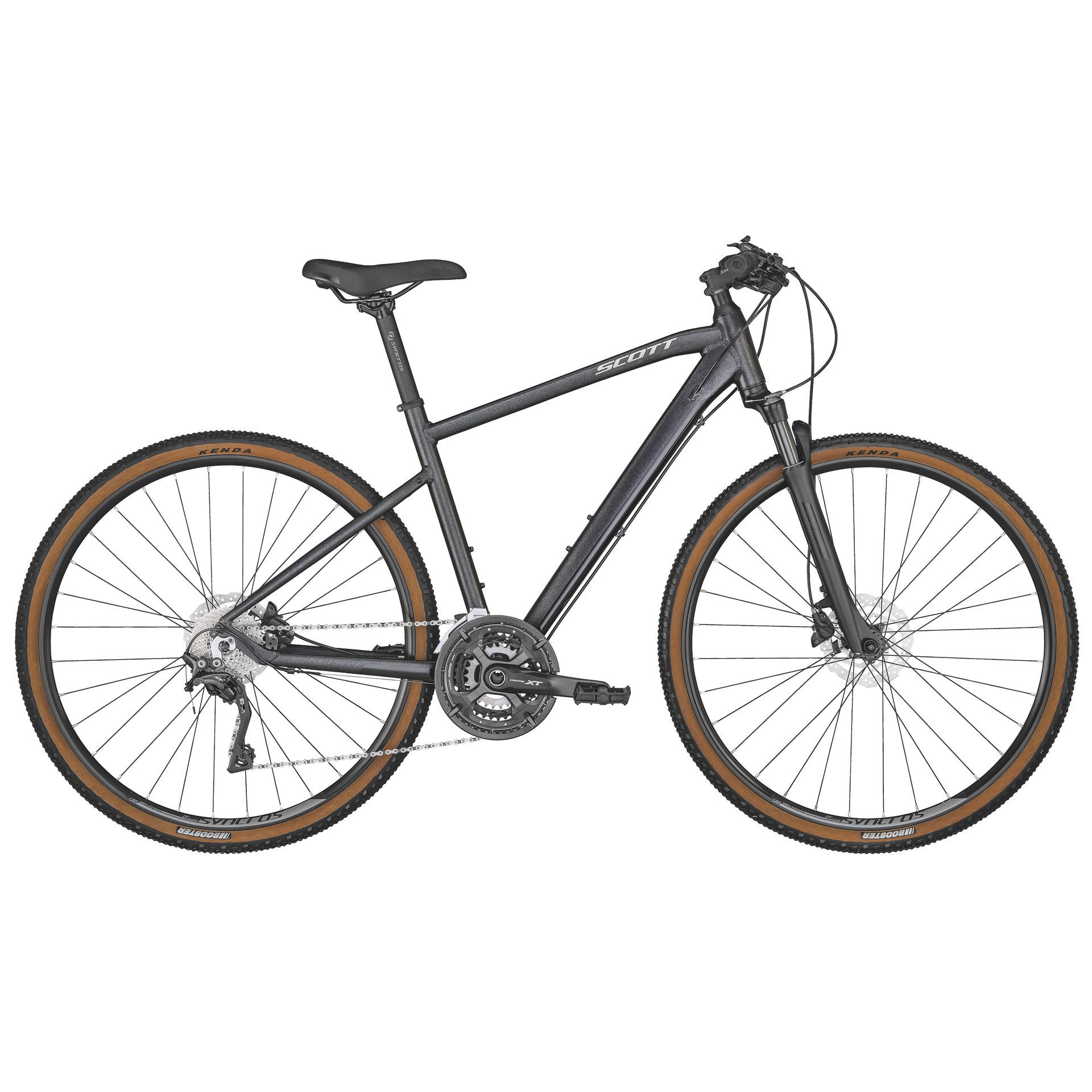 Un vélo de randonnée gris anthracite