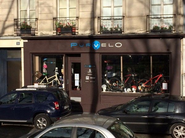 La devanture du magasin Pur Vélo
