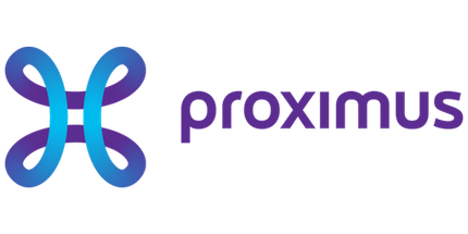 Un logo bleu et violet pour une entreprise appelée proximus.