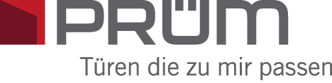 Ein Logo für eine Firma namens Prüm mit der Aufschrift „Türen, die zu mir passen“