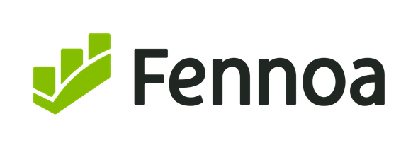 Fennoa logo with green checkmark and black text on a white background