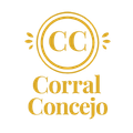 Logotipo dorado: “CC” dentro de un círculo, con “Corral Concejo” debajo.
