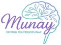 Logotipo para Munay Centro Multidisciplinar con un icono de cerebro y &aacute;rbol en tonos pastel de morado y verde azulado.
