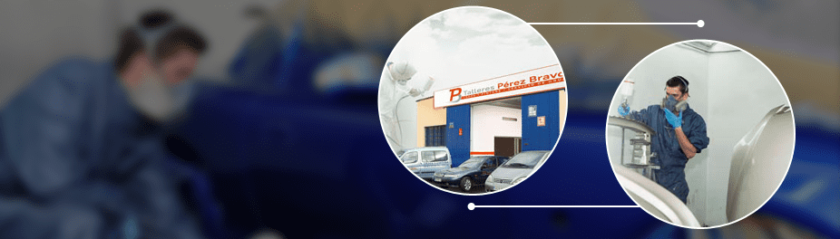 Trabajador con equipo de protección azul en una sala industrial azul, con primeros planos del equipo y la instalación.