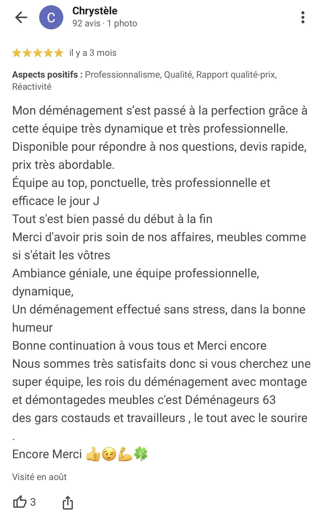 Avis google Chrystèle