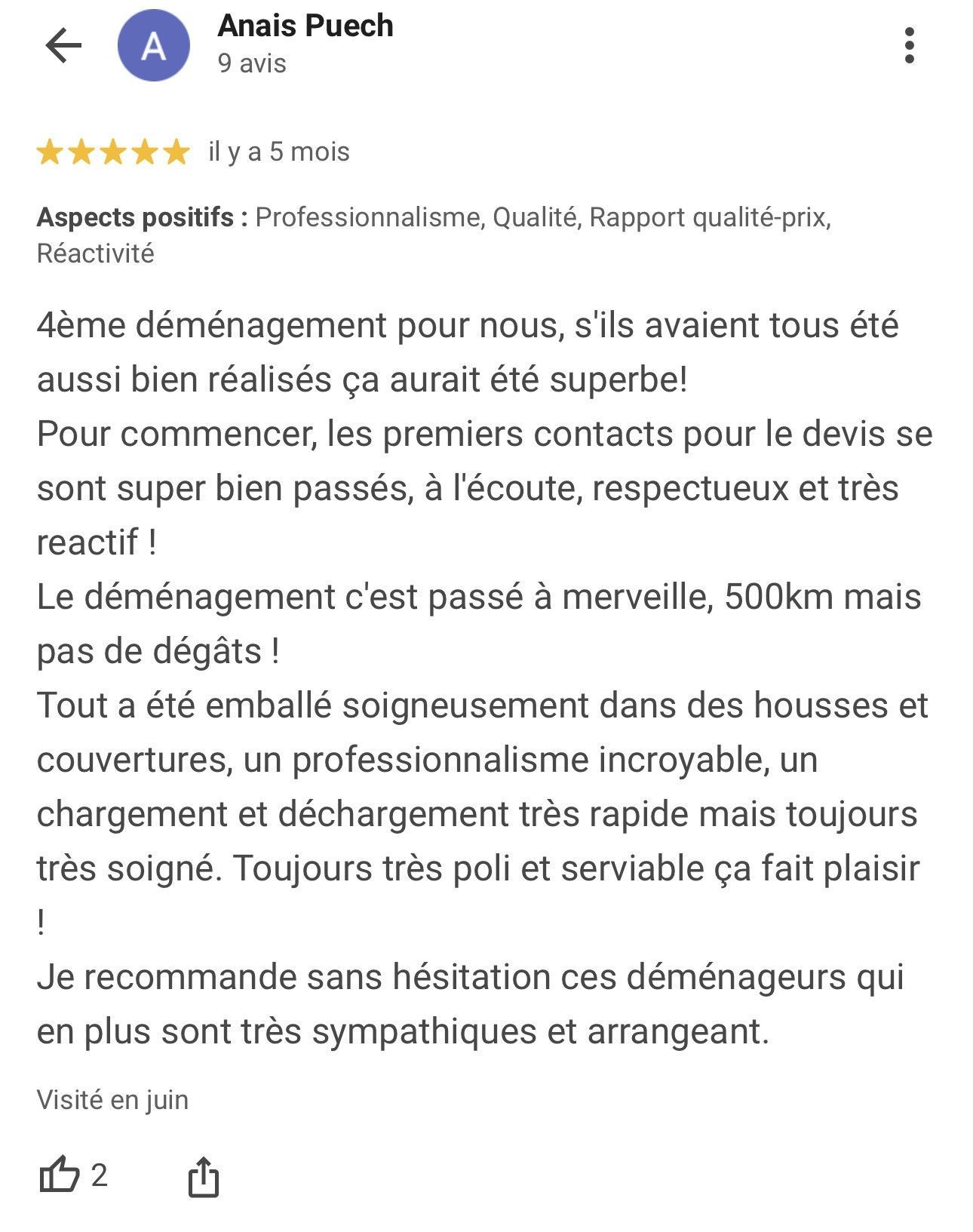 Avis google Anais Puech