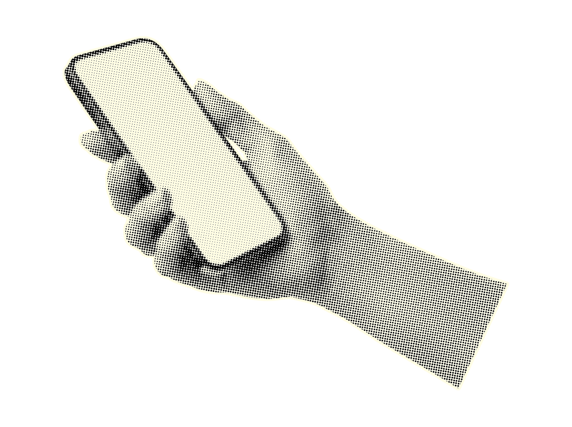 Main tenant un smartphone avec un écran vierge.