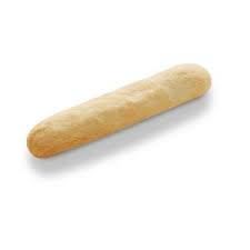 Une baguette, dorée, posée sur une surface blanche.