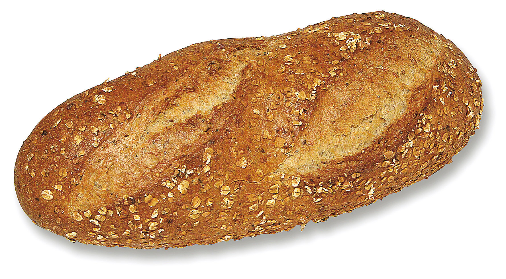 Pain complet à la croûte texturée et à la mie claire.