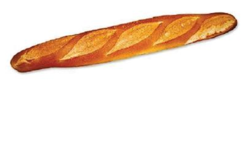 Baguette dorée à la coupe en diagonale.