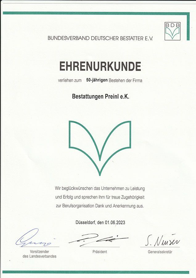 Ehrenurkunde