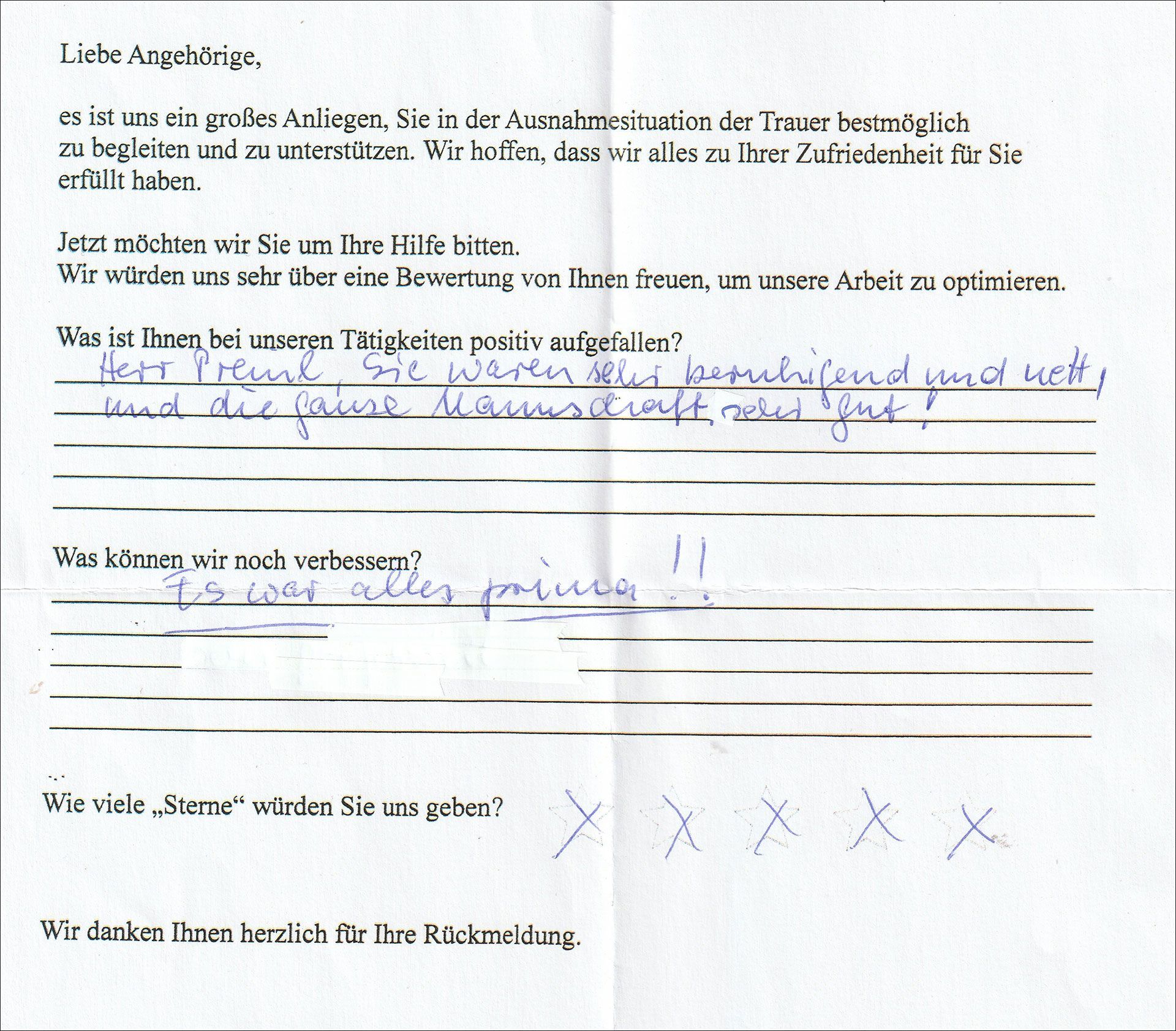 Kundenbewertung