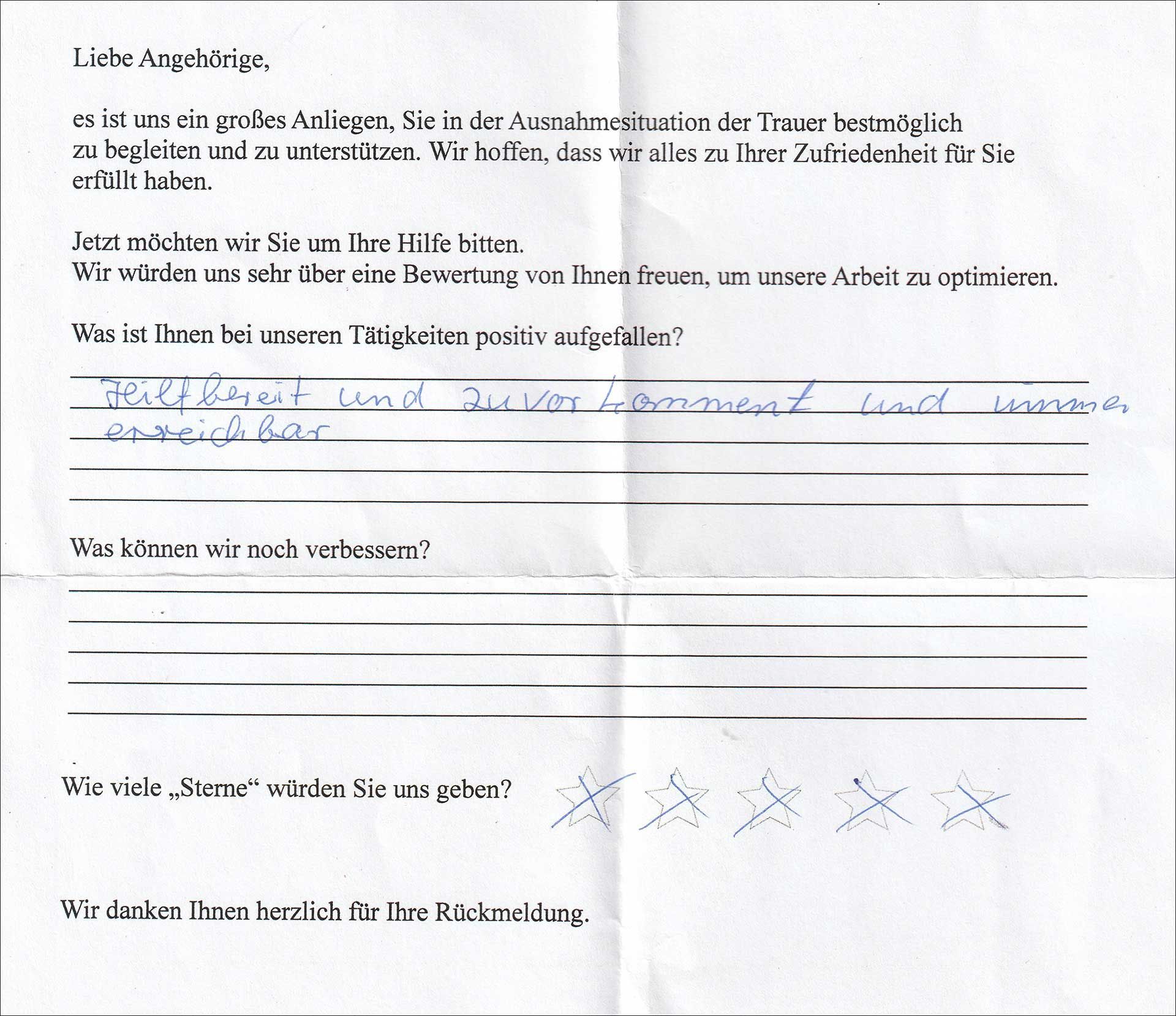 Kundenbewertung