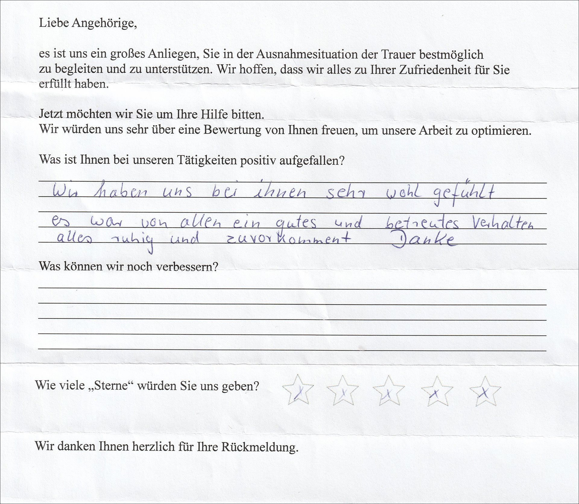 Kundenbewertung