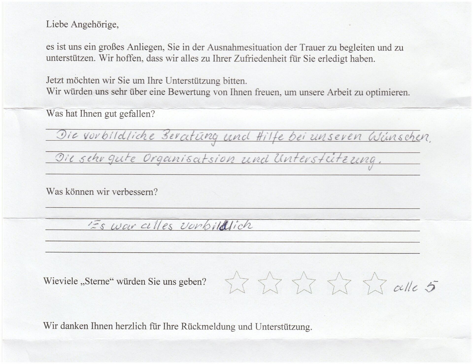 Handwritten feedback on a document. Mentions