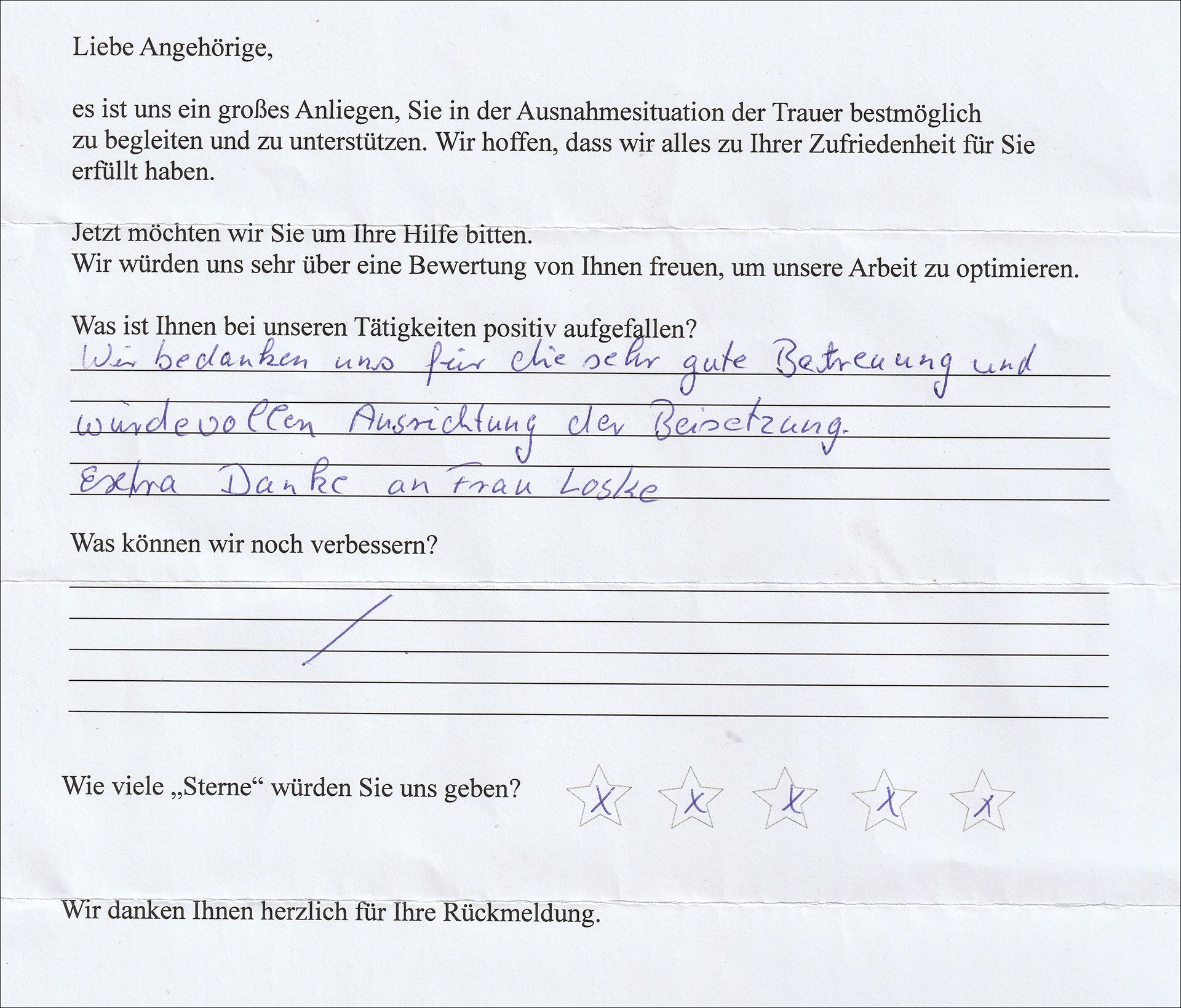 Kundenbewertung