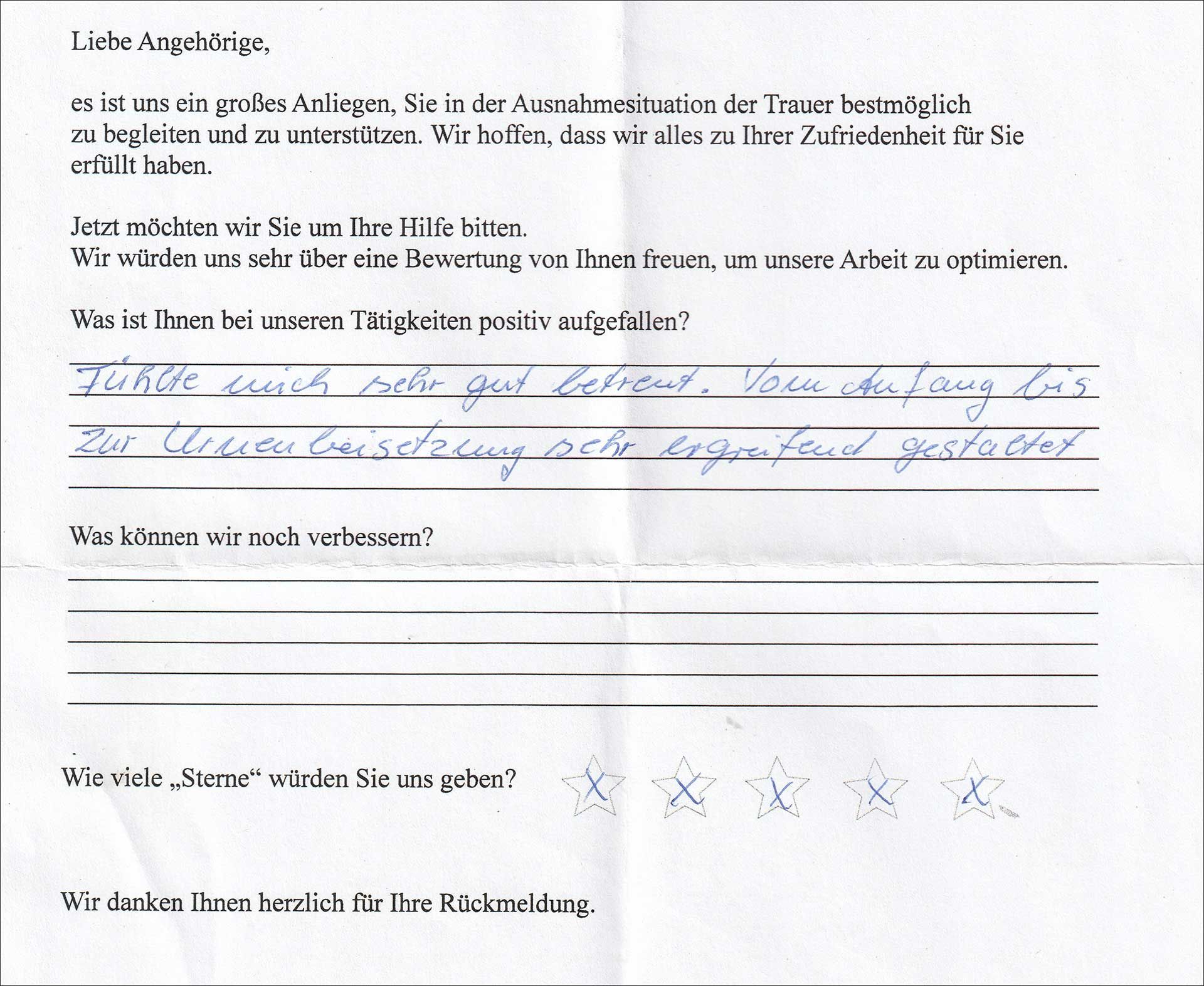 Kundenbewertung