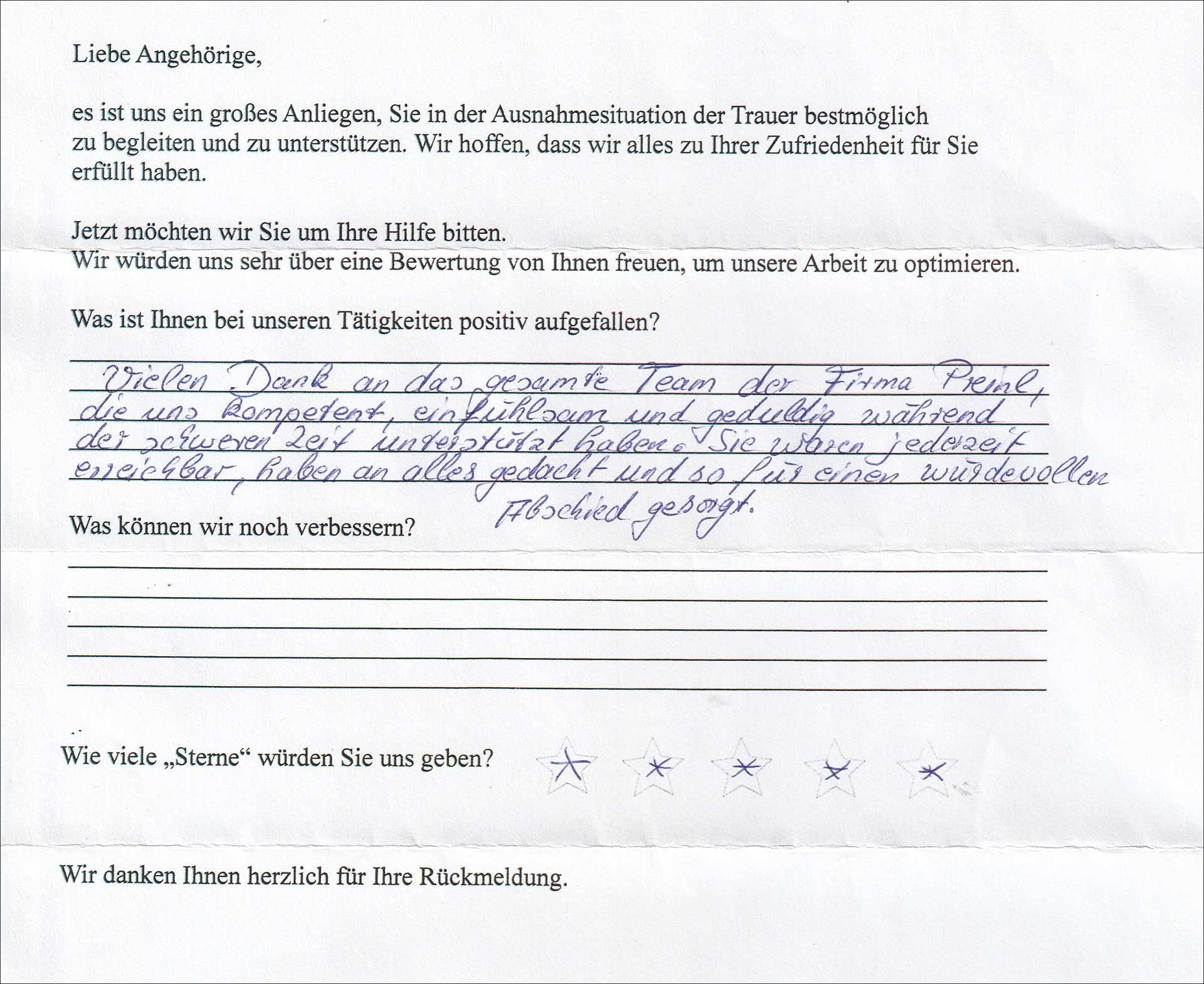 Kundenbewertung