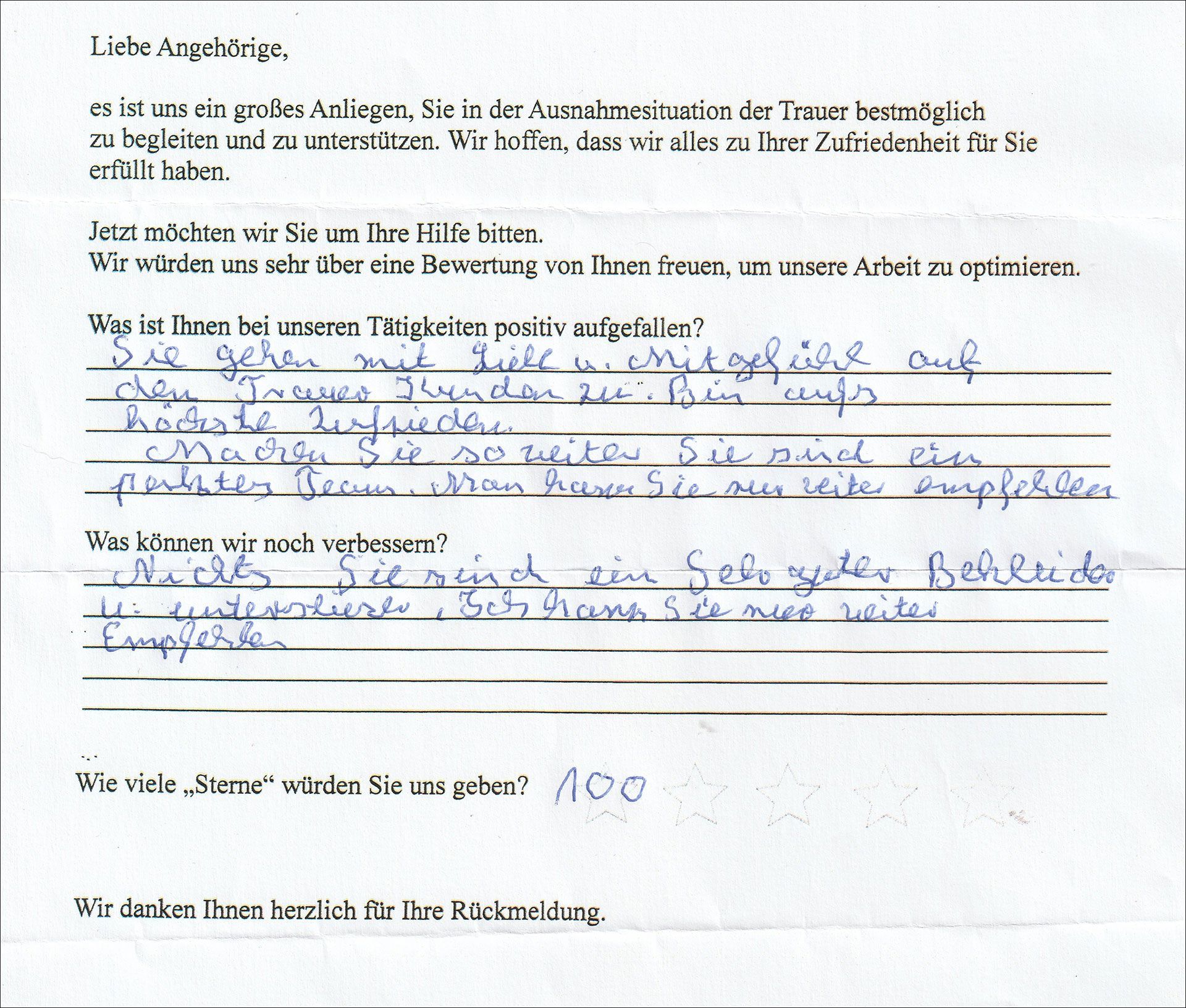 Kundenbewertung