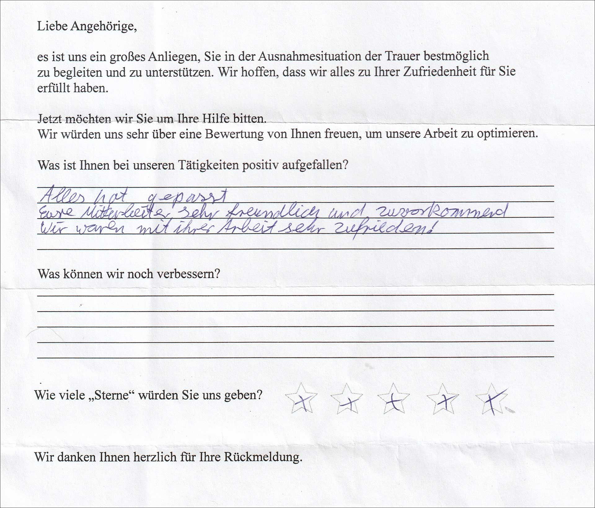 Kundenbewertung