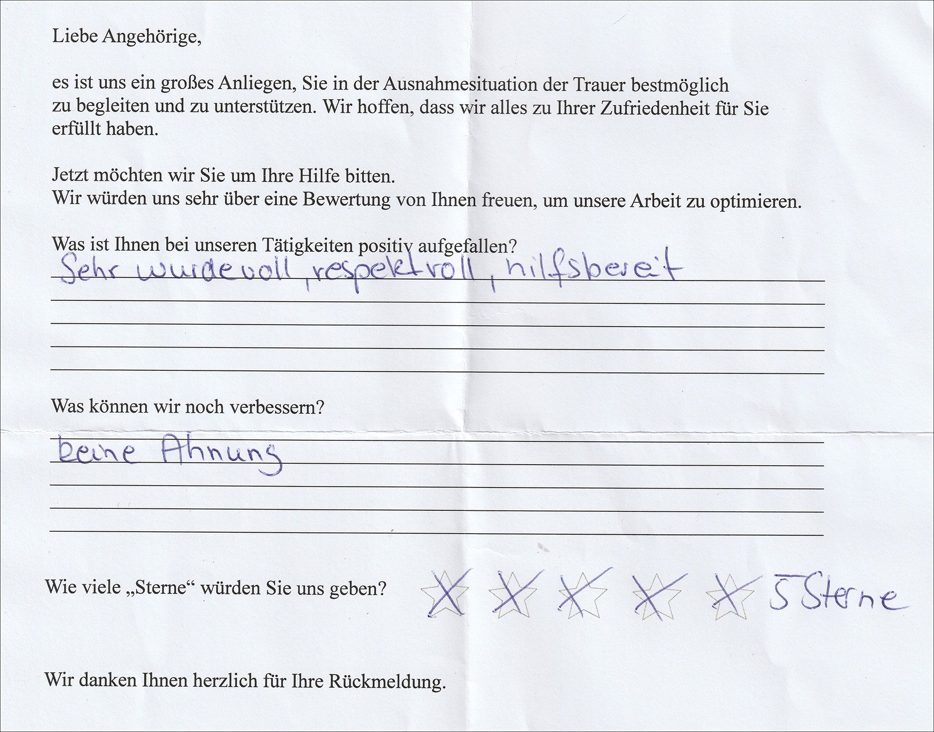 Kundenbewertung
