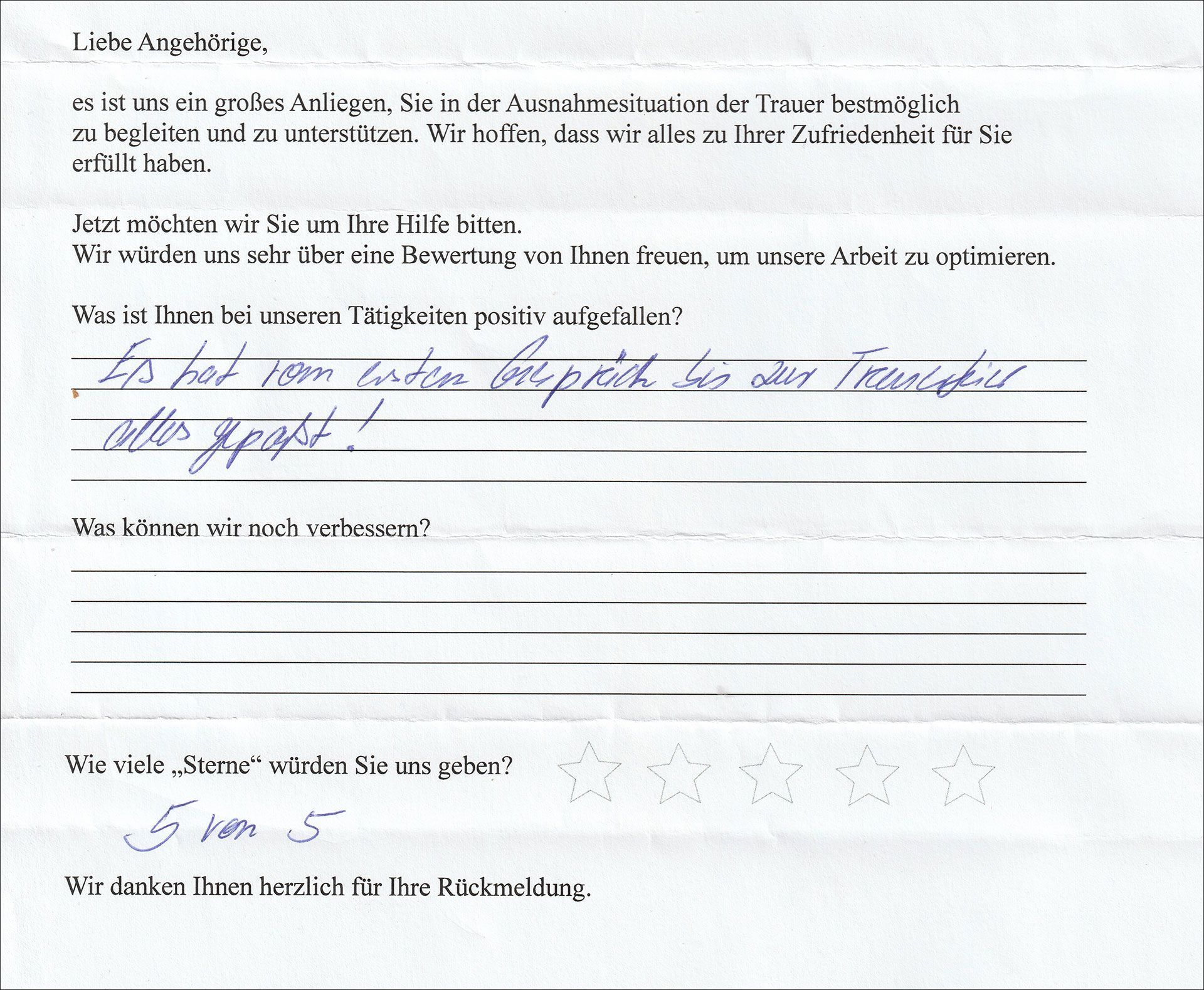 Kundenbewertung