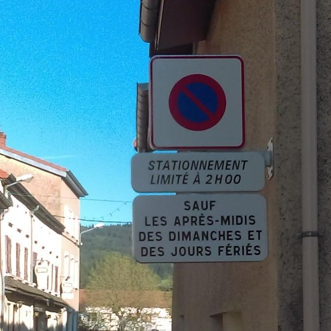 Panneau de stationnement limité