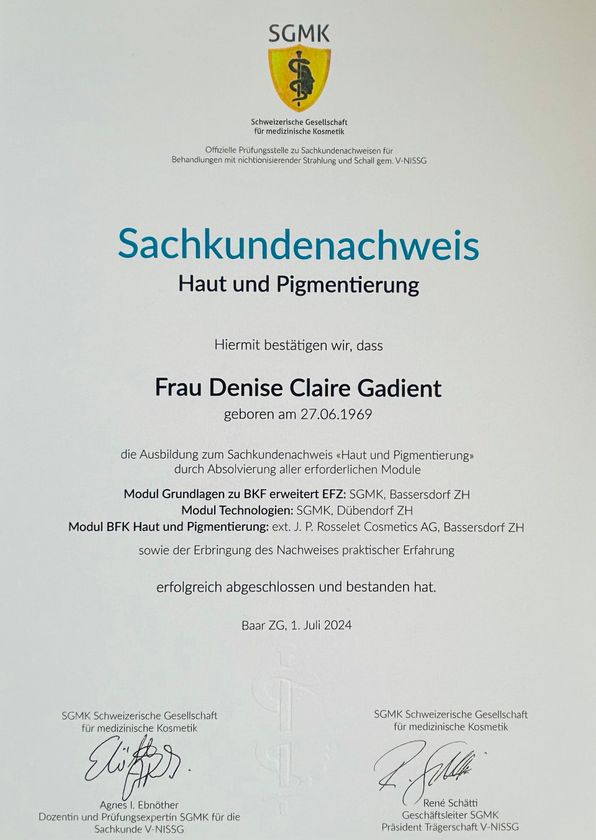 Ein Zertifikat mit der Aufschrift „Sachkundennachweis“