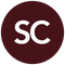 White “SC” letters on a dark maroon circular background.