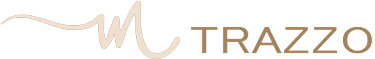 Un logotipo para una empresa llamada trazzo con una ola en el fondo.