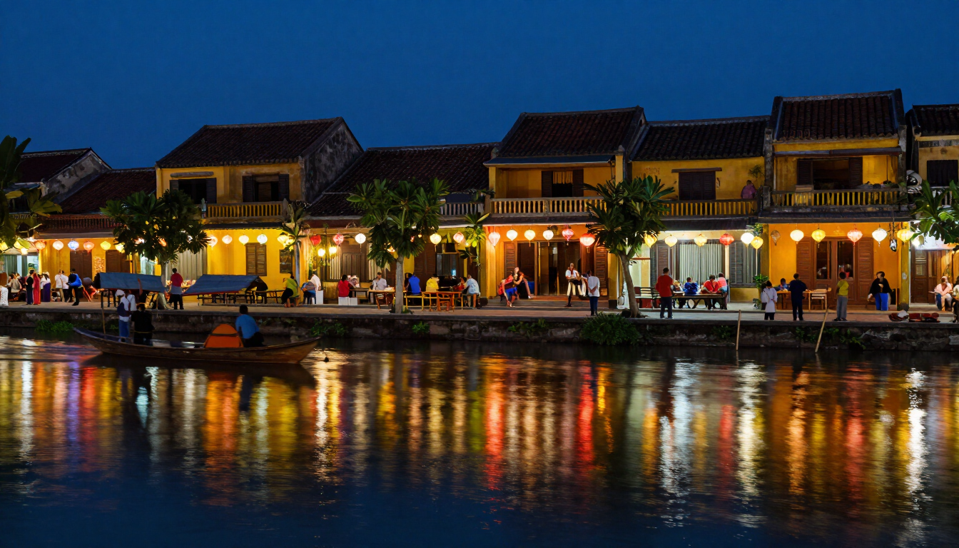 Atardecer en la ciudad antigua de Hoi An
