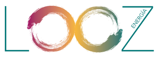 Un logotipo para Looz Energia con un círculo en el medio.