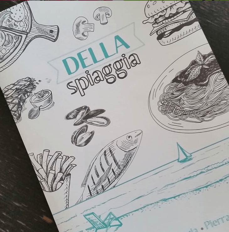 Carte du menu Della Spiagga