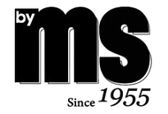 Un logotipo en blanco y negro para una empresa llamada ms desde 1955.