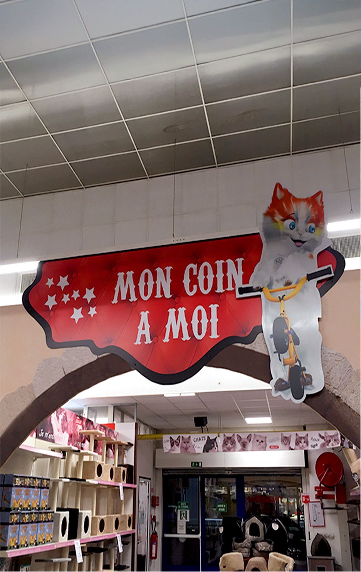 Enseigne animalerie en aluminium contre collé 