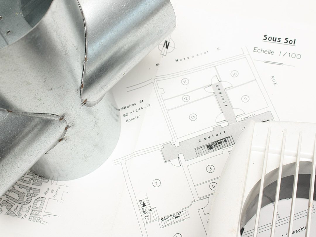 Tuyau de ventilation et plan industriel