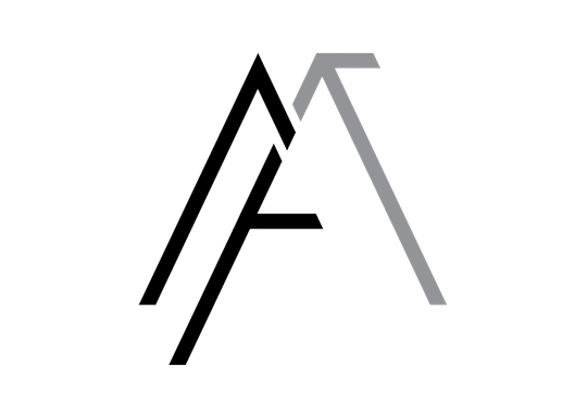 Un logotipo en blanco y negro con una letra a sobre un fondo blanco.